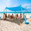 Beach Canopy Tent 10x10ft Sun Shelter Family Beach Tent Outdoor Shade UPF50+ with Sandbag Foldable Poles Carry Bag for Camping Trip Fishing Picnic