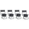 4-piece Folding Outdoor Chair with Storage Bag, Portable Chair for indoor, Outdoor Camping, Picnics and Fishing,Grey