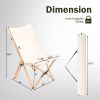 Set of 2 Bamboo Dorm Chair with Storage Pocket for Camping and Fishing