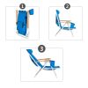 Backpack Beach Chair Folding Portable Chair Blue Solid Camping Hiking Fishing