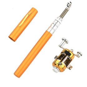 Portable Telescopic Pocket Stream Fishing Rod Ice Rod Sea Fishing Rod 1m Pen Fishing Rod Kit (Option: Gold-1m)