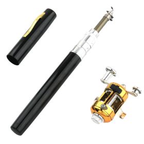 Portable Telescopic Pocket Stream Fishing Rod Ice Rod Sea Fishing Rod 1m Pen Fishing Rod Kit (Option: Black-1m)