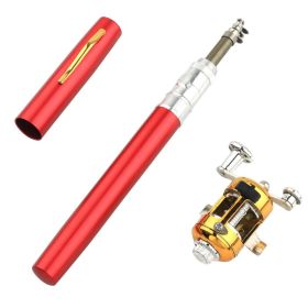 Portable Telescopic Pocket Stream Fishing Rod Ice Rod Sea Fishing Rod 1m Pen Fishing Rod Kit (Option: Red-1m)