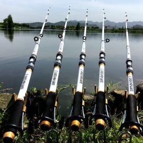 2.1M -3.6M Carp Fishing Rod Feeder Hard FRP Carbon Fiber Telescopic Fishing Rod Fishing Pole (Option: White-2.7)