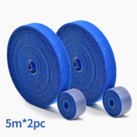 Back-to-back Velcro Fishing Rod Nylon Self-adhesive Tape Hook Hair Same Body Velcro Fishing Tools Data Cable Power Cable Managem (Color: Thebluecoloris5mx2)