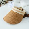 Summer Woman Sun Hats Female Outdoor Visor Caps Hand Made Straw Cap Casual Shade Hat Empty Top Hat Fishing Vacation Beach Caps