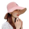 Bucket Hats Women Men Fishing Caps Reversible Double Sided Daisys Embroidery Sun Protection Hat Fisherman Cap